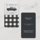 ヴィンテージトラック白黒バッファロープレイドウッドファーム 名刺 (正面/裏面)