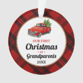 ヴィンテージトラック祖父母の初めてのクリスマス オーナメント (正面)