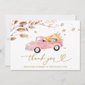 ヴィンテージトラック秋ベビーシャワーありがとう 招待状 (正面)