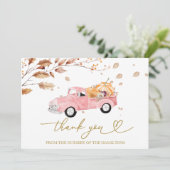 ヴィンテージトラック秋ベビーシャワーありがとう 招待状 (スタンド正面)