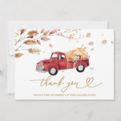ヴィンテージトラック秋ベビーシャワーありがとう 招待状 (正面)