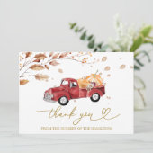 ヴィンテージトラック秋ベビーシャワーありがとう 招待状 (スタンド正面)