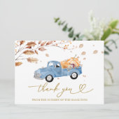 ヴィンテージトラック秋ベビーシャワーありがとう 招待状 (スタンド正面)