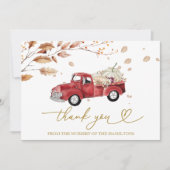 ヴィンテージトラック秋ベビーシャワーありがとう 招待状 (正面)