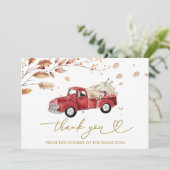 ヴィンテージトラック秋ベビーシャワーありがとう 招待状 (スタンド正面)