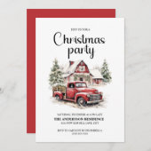 ヴィンテージトラック素朴キャビンパーティー 招待状 (正面/裏面)