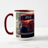 ヴィンテージトラック素朴atガソリンスタンド マグカップ (左)