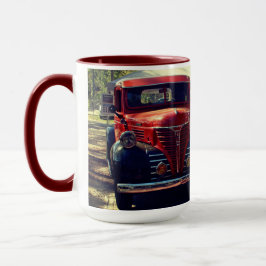 ヴィンテージトラック素朴atガソリンスタンド マグカップ