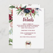 ヴィンテージトラック結婚ブルゴーニュ詳細カード セーブザデート (正面/裏面)