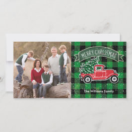 ヴィンテージトラック緑のバッファロープレイド写真 シーズンカード