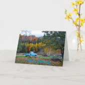 ヴィンテージトラック誕生日カード カード (黄色い花)