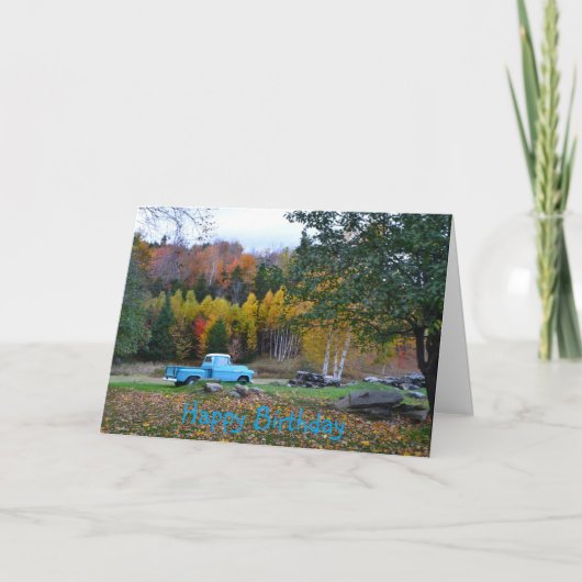 ヴィンテージトラック誕生日カード カード (正面)