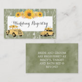 ヴィンテージトラック車ひまわり結婚の名刺 名刺 (正面/裏面)