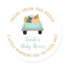 ヴィンテージトラック2カボチャのオンウェイ秋ベビーシャワー