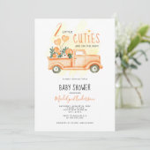 ヴィンテージトラック2リトルかわいこちゃんツインベビーシャワー 招待状 (スタンド正面)