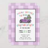 ヴィンテージトラック パープルギンガム イースターパーティー 招待状 (正面/裏面)