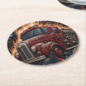 ヴィンテージトラック ラウンドペーパーコースター (アングル)