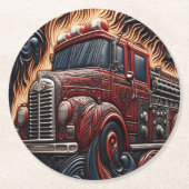 ヴィンテージトラック ラウンドペーパーコースター (正面)
