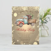ヴィンテージトラック 松ぼっくり 星 ホリデー  招待状 (スタンド正面)