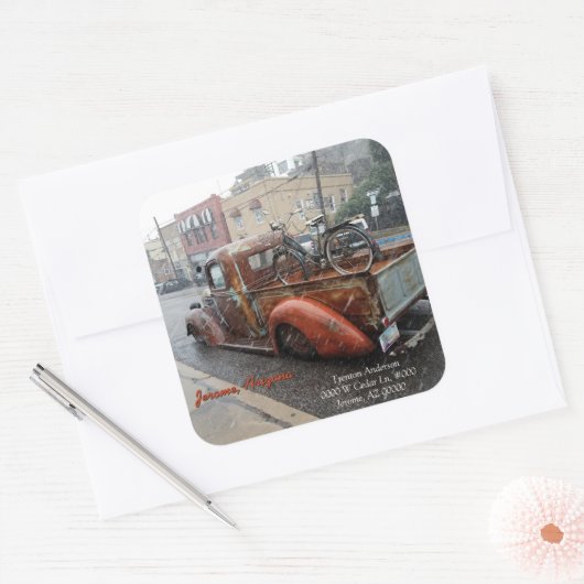 ヴィンテージトラック&自転車/ジェロームAZ封筒用シール スクエアシール (封筒)