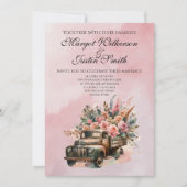ヴィンテージトラック(花結婚) 招待状 (正面)