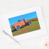 ヴィンテージトラック 長方形シール (封筒)