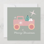 ヴィンテージトラックGroovyクリスマスクッキー カード (正面)