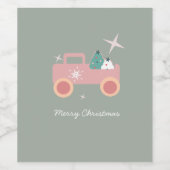 ヴィンテージトラックGroovyクリスマスクッキー ワインラベル (シングルラベル)