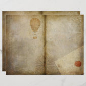 ヴィンテージトラベラージャーナルスクラップブック紙 (正面/裏面)