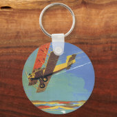 ヴィンテージトラベルと輸送アンティークバイプレーン キーホルダー (正面)