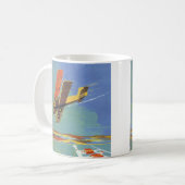 ヴィンテージトラベルと輸送アンティークバイプレーン コーヒーマグカップ (正面左)