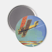 ヴィンテージトラベルと輸送アンティークバイプレーン マグネット (正面/裏面)