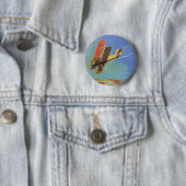 ヴィンテージトラベルと輸送アンティークバイプレーン 缶バッジ (インサイチュ)