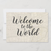 ヴィンテージトラベルをテーマにしたベビーシャワー招待状 招待状 (裏面)