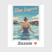 ヴィンテージトラベルアイスランドブルーラグーンレトロ風光明媚 シール (シート)