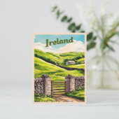 ヴィンテージトラベルアイルランドカントリー側レトロ風光明媚 ポストカード (スタンド正面)