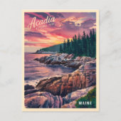 ヴィンテージトラベルアカディア国立公園メインシーサイド ポストカード (正面)