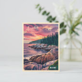 ヴィンテージトラベルアカディア国立公園メインシーサイド ポストカード (スタンド正面)