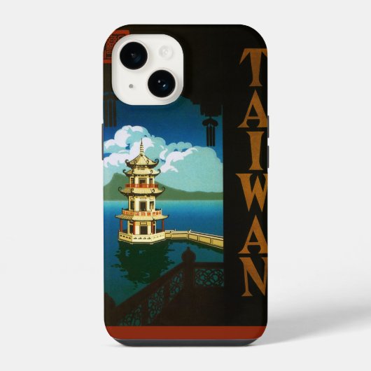 ヴィンテージトラベルアジア 台湾パゴダ多層塔 iPhoneケース (裏面)