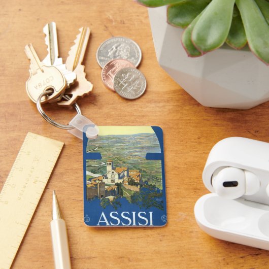 ヴィンテージトラベルアッシジイタリアフランチェスコ大聖堂 キーホルダー (デスク)