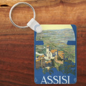 ヴィンテージトラベルアッシジイタリアフランチェスコ大聖堂 キーホルダー (正面)