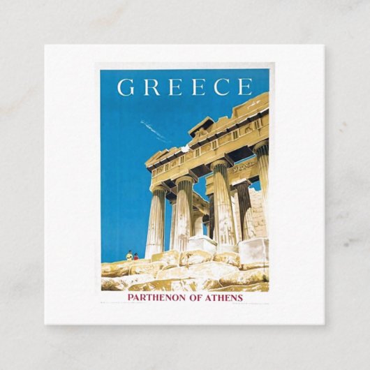 ヴィンテージトラベルアテネギリシャパルテノンテンプルカード エンクロージャーカード (正面)