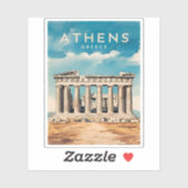 ヴィンテージトラベルアテネギリシャパルテノンレトロ シール (シート)