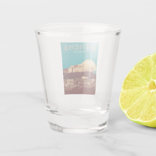 ヴィンテージトラベルアテネギリシャレトロ風光明媚 ショットグラス (裏面)
