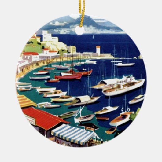 ヴィンテージトラベルアテネギリシャ セラミックオーナメント (正面)