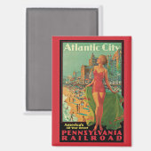 ヴィンテージトラベルアトランティックシティリゾートビーチブロンド マグネット (正面/裏面)