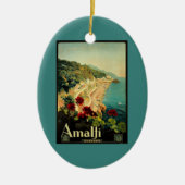 ヴィンテージトラベルアマルフィイタリアンコーストビーチ セラミックオーナメント (正面)