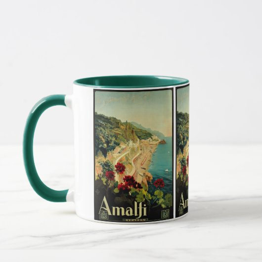 ヴィンテージトラベルアマルフィイタリアンコーストビーチ マグカップ (左)