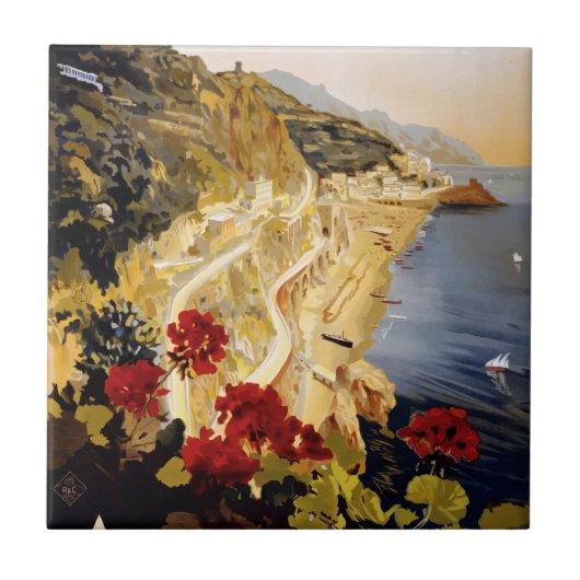 ヴィンテージトラベルアマルフィイタリア タイル (正面)