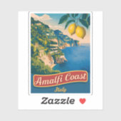 ヴィンテージトラベルアマルフィコーストイタリアレトロ風光明媚 シール (シート)